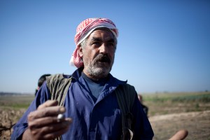 Farmer Rushdi Badwi on his land in Jahar Al-Deek, Gaza (photo by David Shaw)