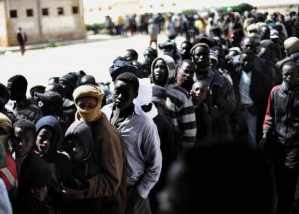 Sudanese refugees Egypt-Libya border (AFP)